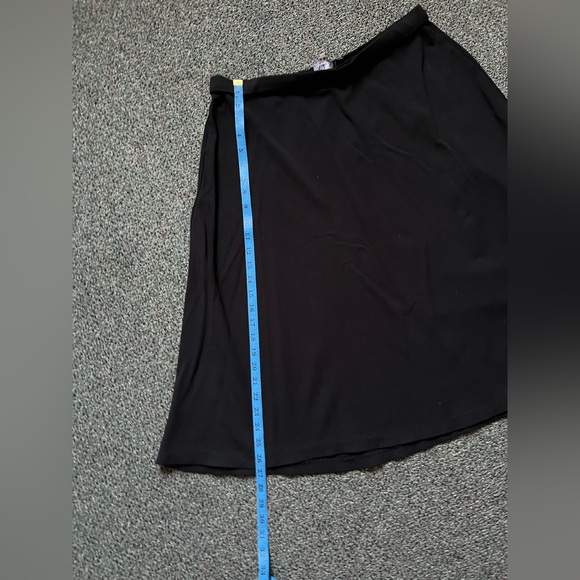 Black Modest High-Waist Stretch Basic Casual A-Line Knee-Length Midi Skirt sz XL - Picture 13 of 16
